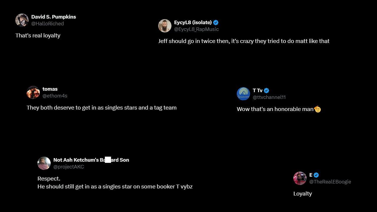 Fans shower praise on Jeff Hardy (via X)